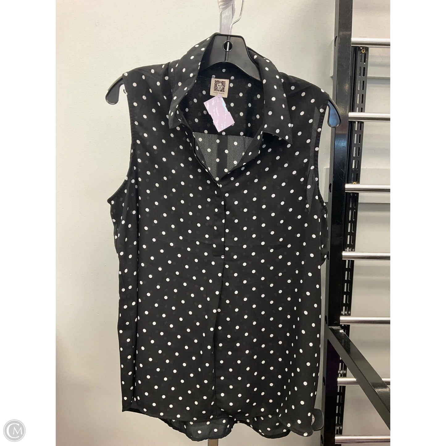 Top Sleeveless By Anne Klein In Black & White, Size: M