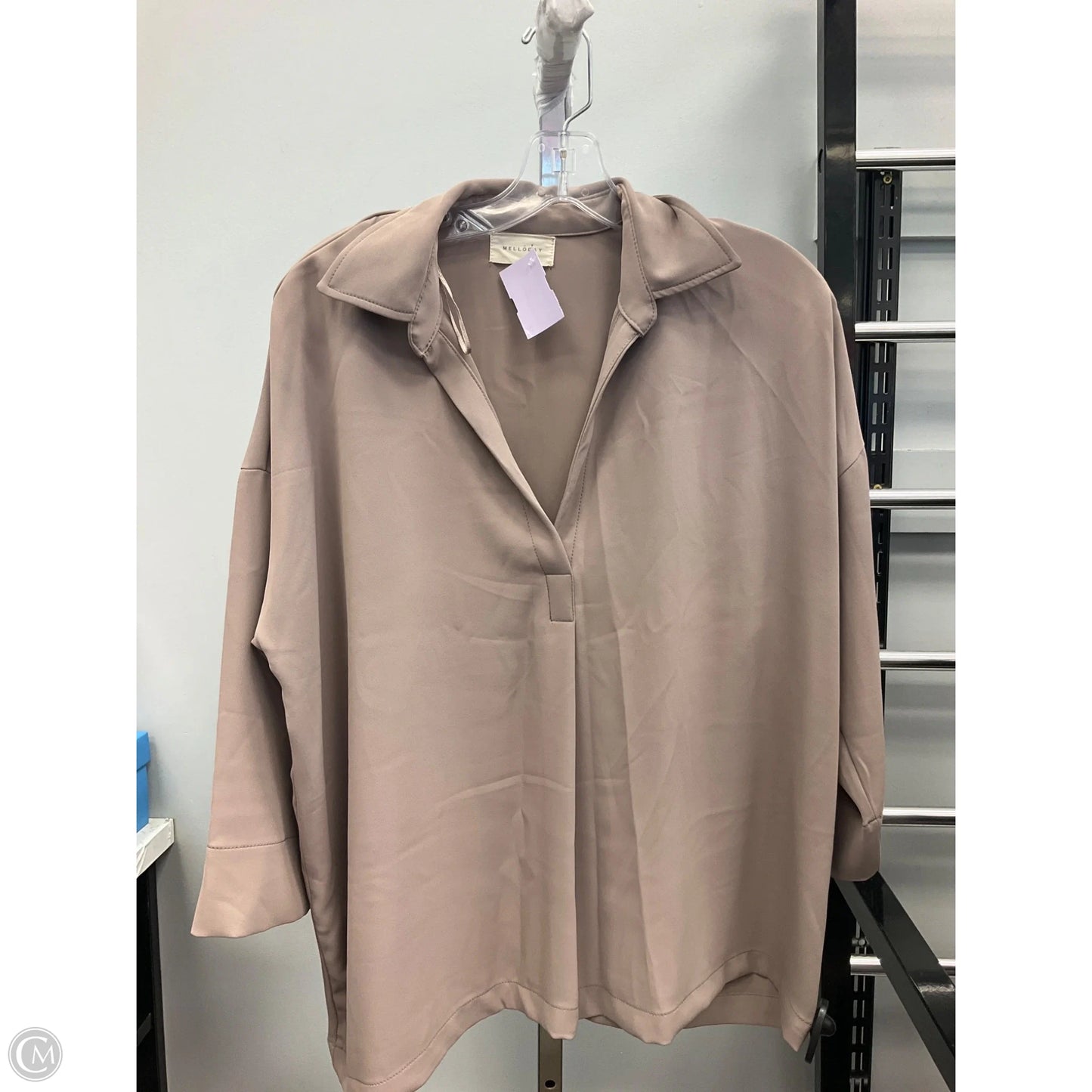 Top Long Sleeve By Melloday In Beige, Size: M