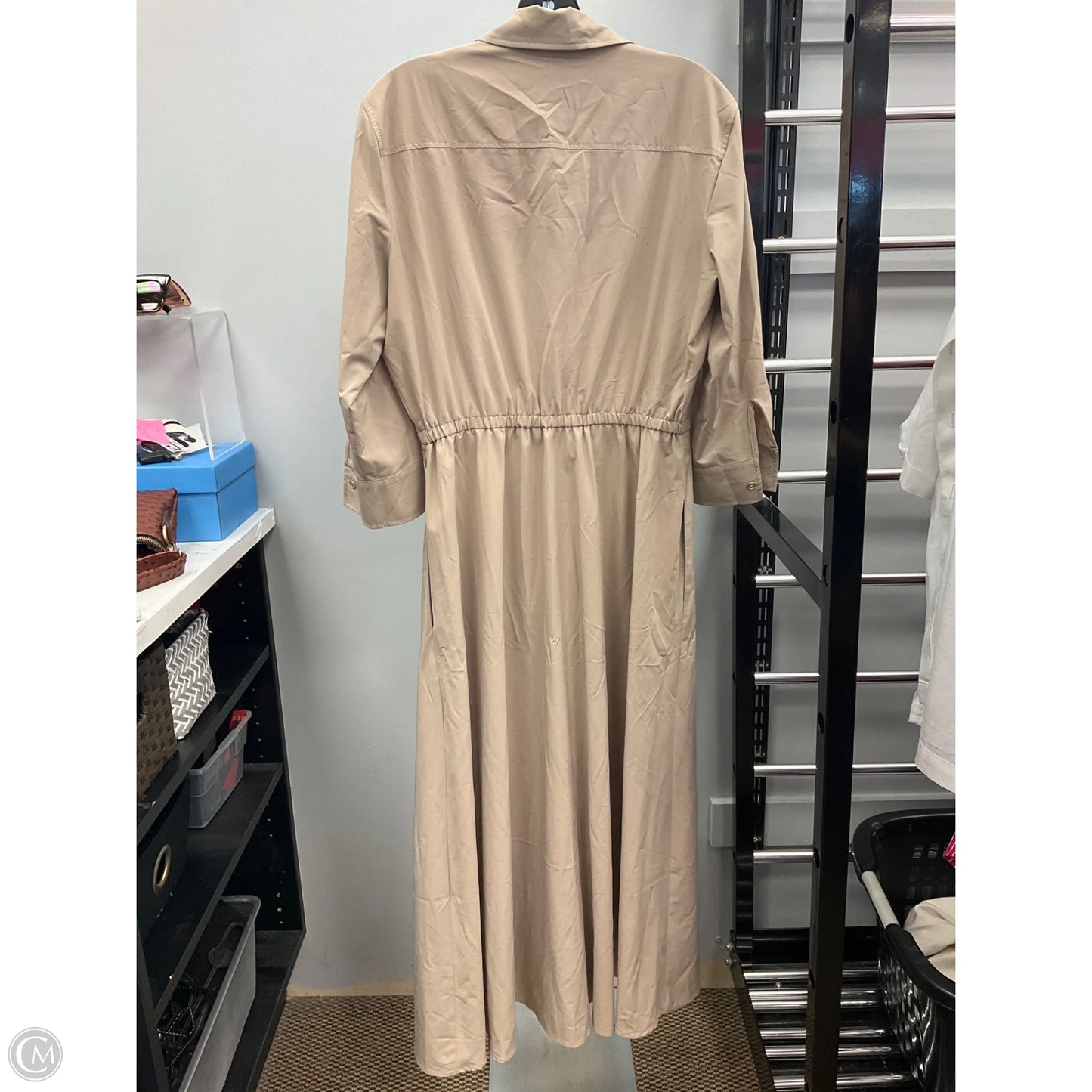 Dress Casual Midi By Calvin Klein In Beige, Size: 10