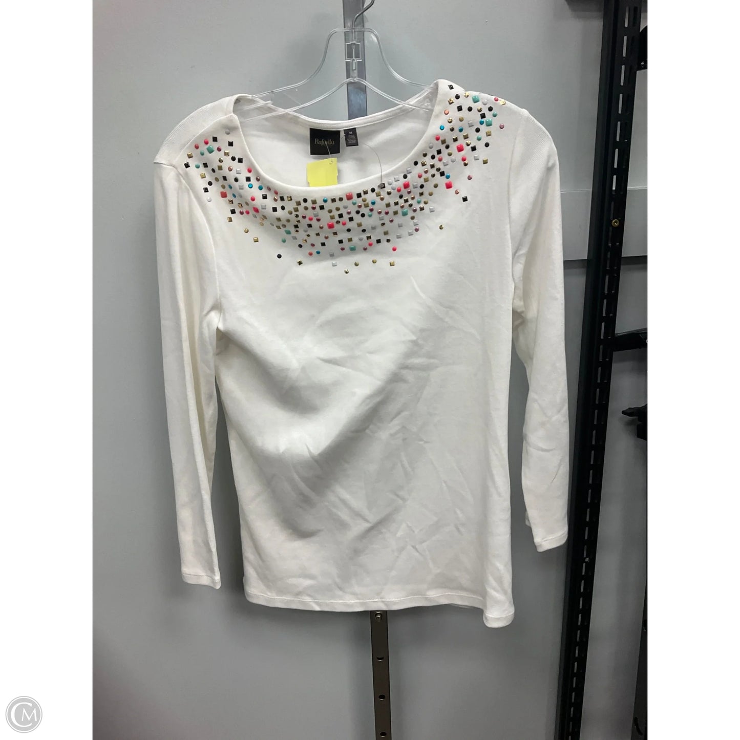 Top Long Sleeve By Rafaella In Cream, Size: M