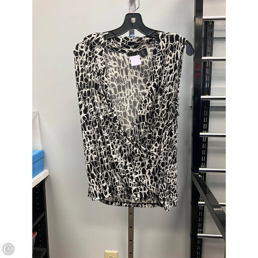 Top Sleeveless By Tahari In Black & White, Size: Xl