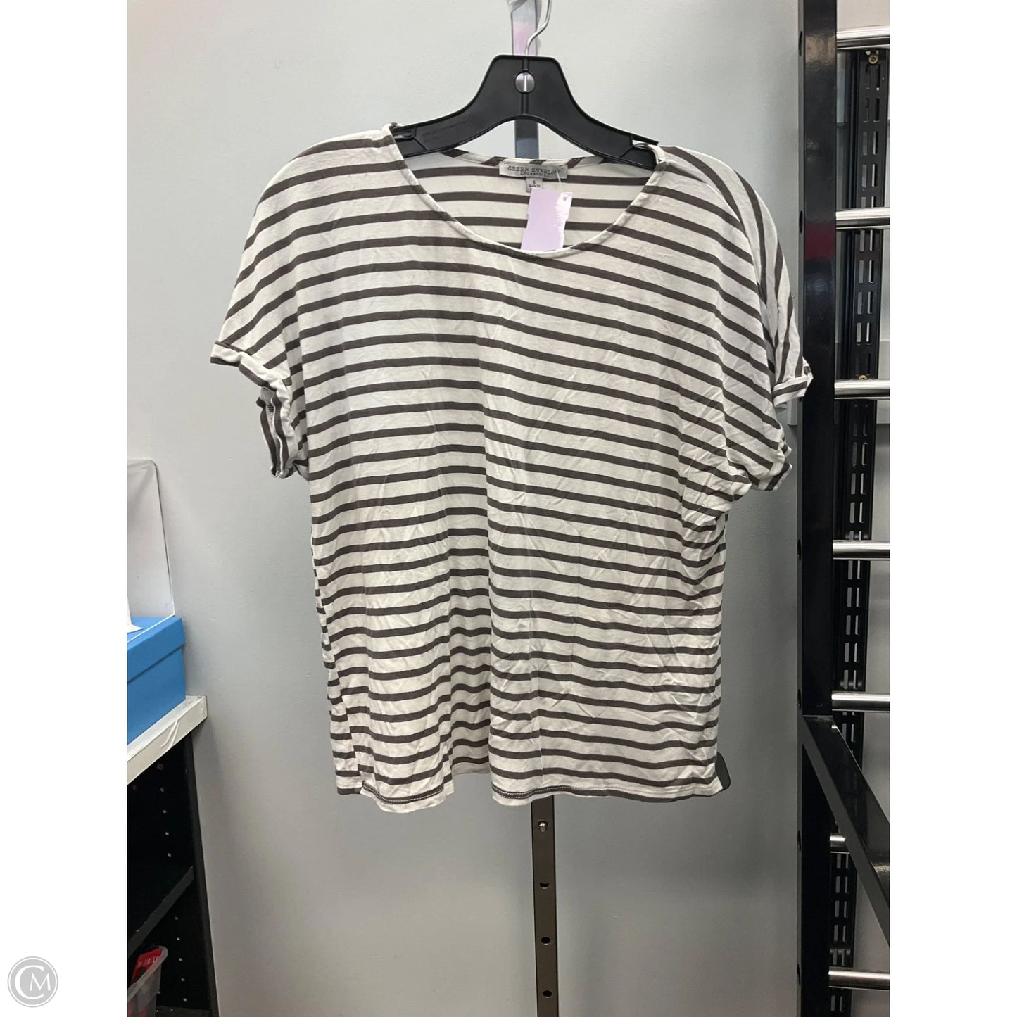 Top Short Sleeve By Green Envelope In Striped Pattern, Size: L