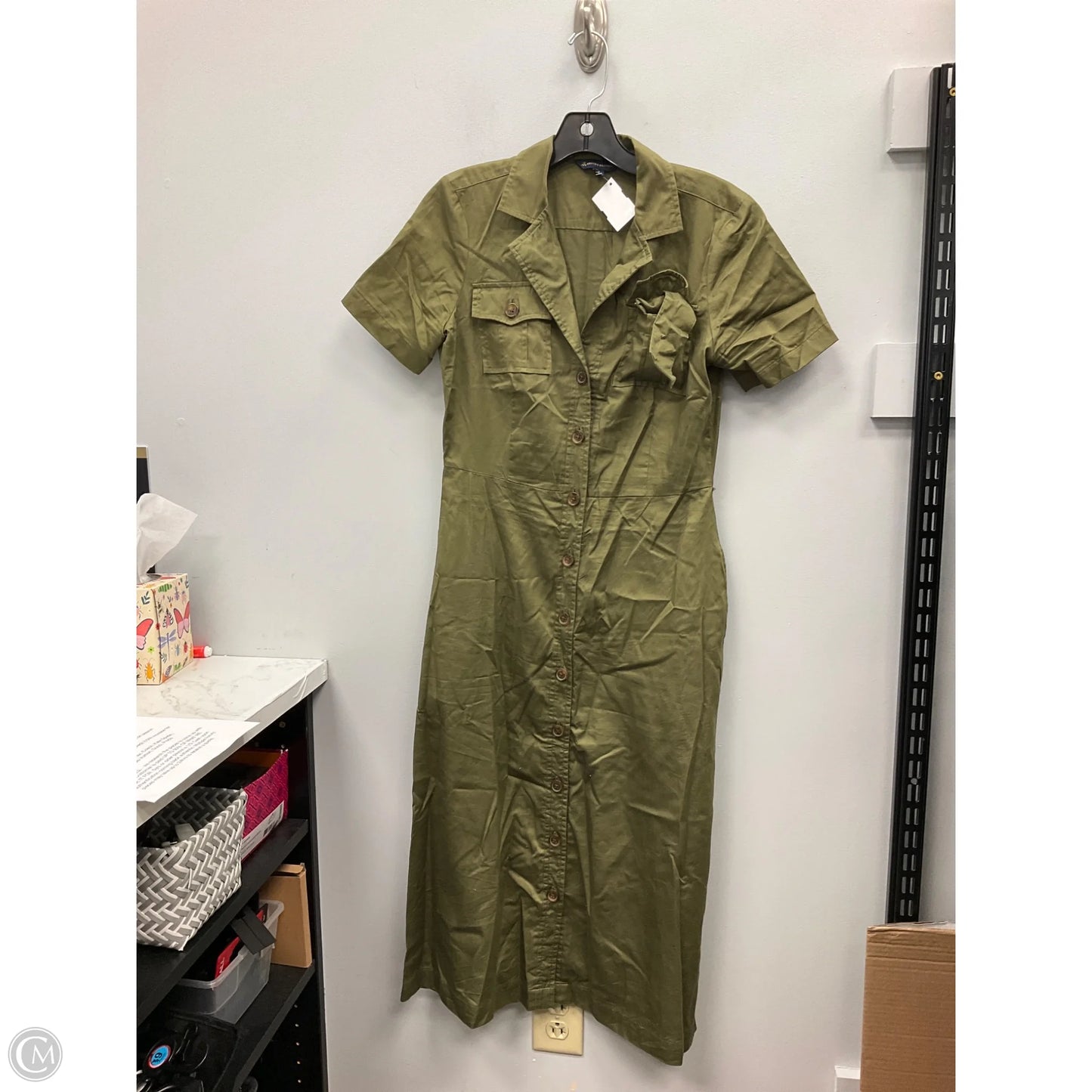 Dress Casual Midi By Brooks Brothers In Green, Size: 2
