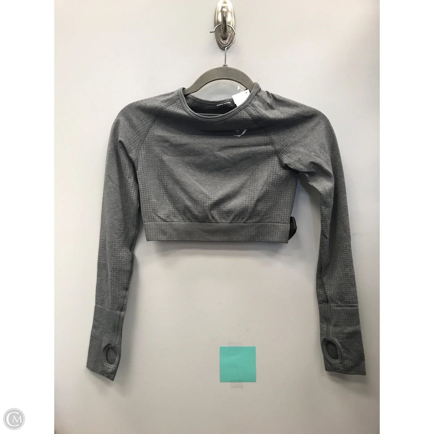 Athletic Top Long Sleeve Crewneck By Gym Shark In Grey, Size: S