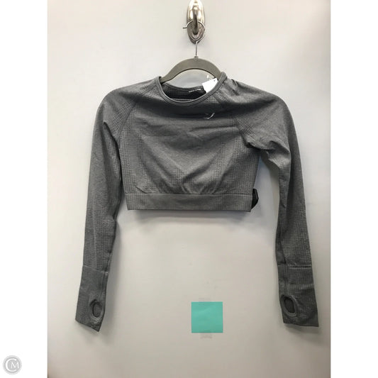 Athletic Top Long Sleeve Crewneck By Gym Shark In Grey, Size: S