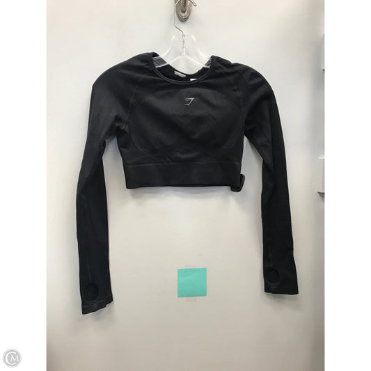 Athletic Top Long Sleeve Crewneck By Gym Shark In Black, Size: S