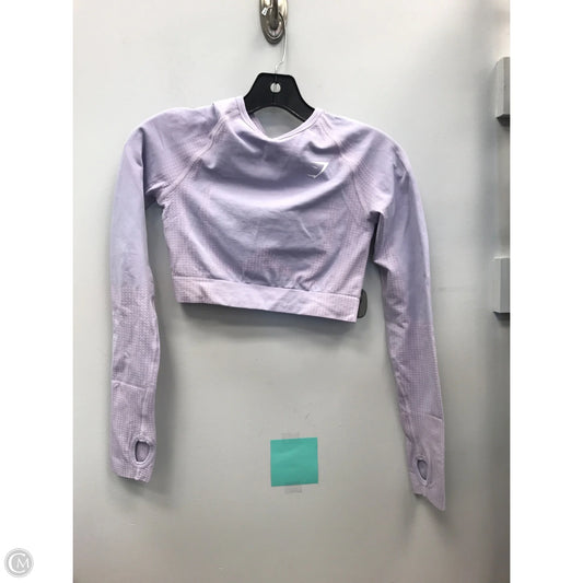 Athletic Top Long Sleeve Crewneck By Gym Shark In Purple, Size: S