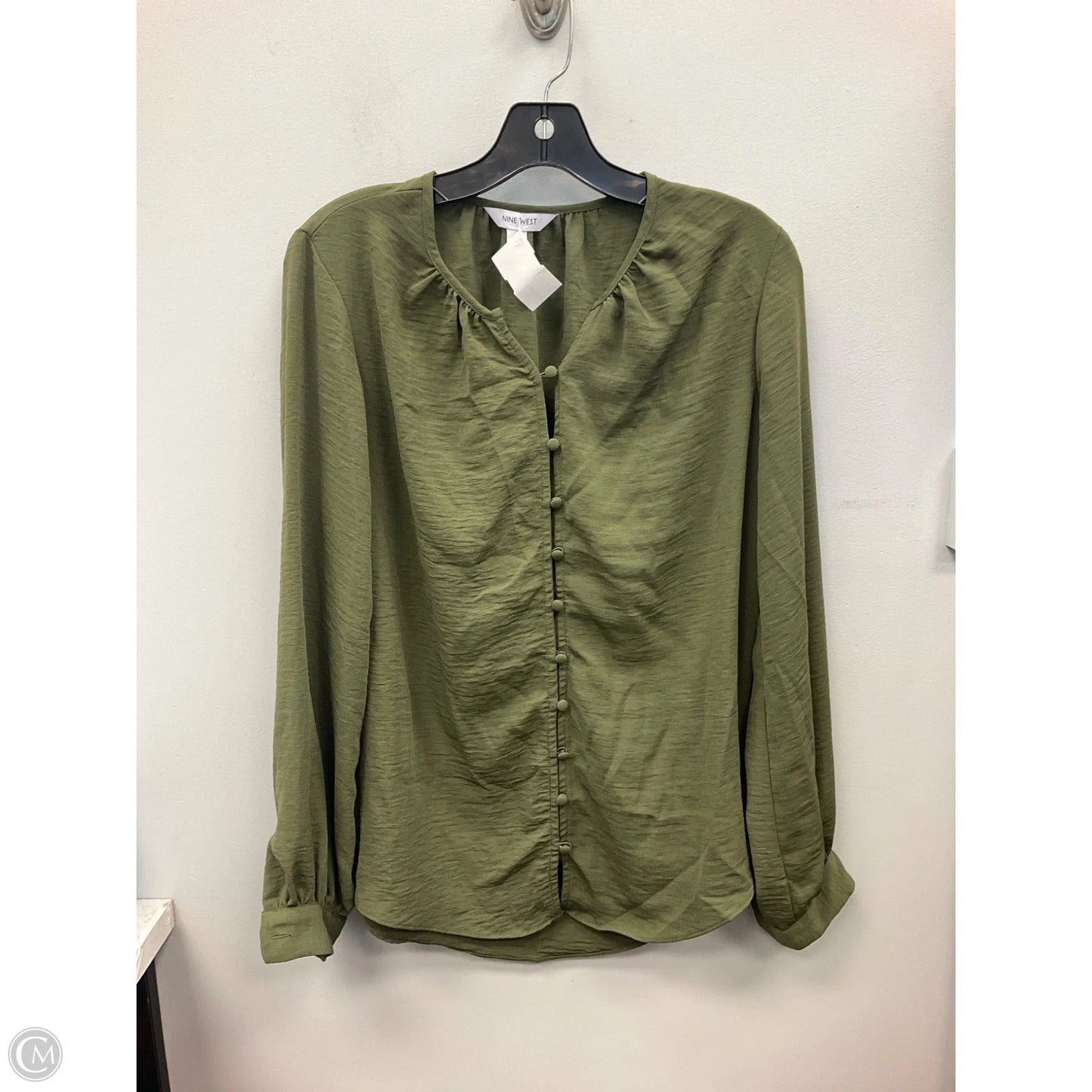 Top Long Sleeve By Nine West In Green, Size: S