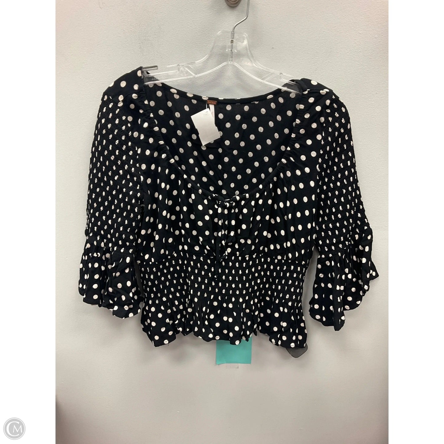 Top 3/4 Sleeve By Free People In Polkadot Pattern, Size: L