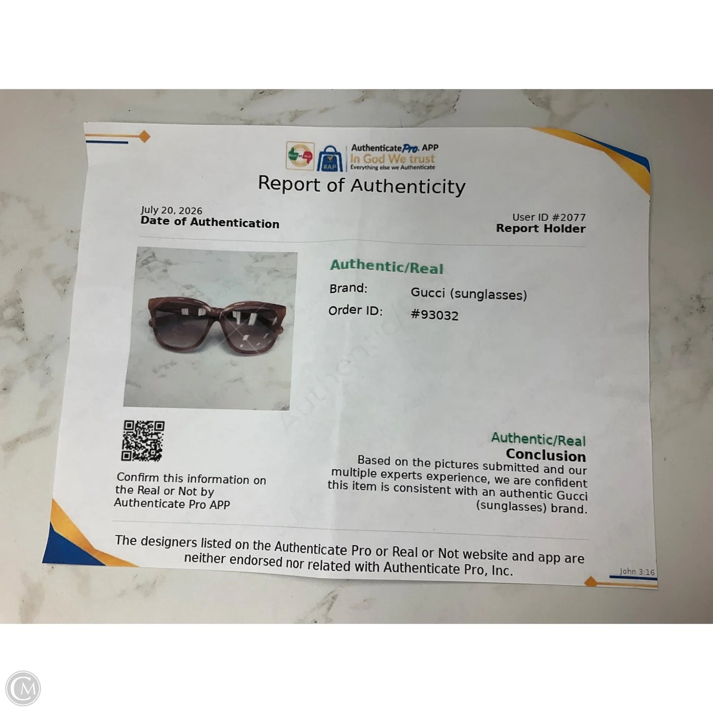 Sunglasses Luxury Designer By Gucci, Size: Medium