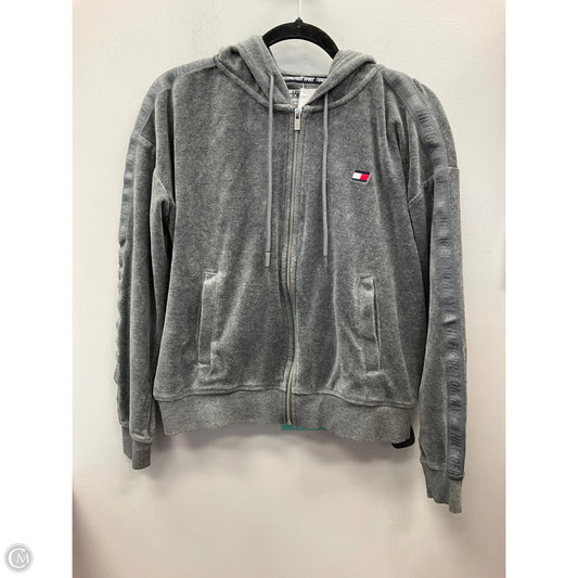 Athletic Sweatshirt Hoodie By Tommy Hilfiger In Grey, Size: M