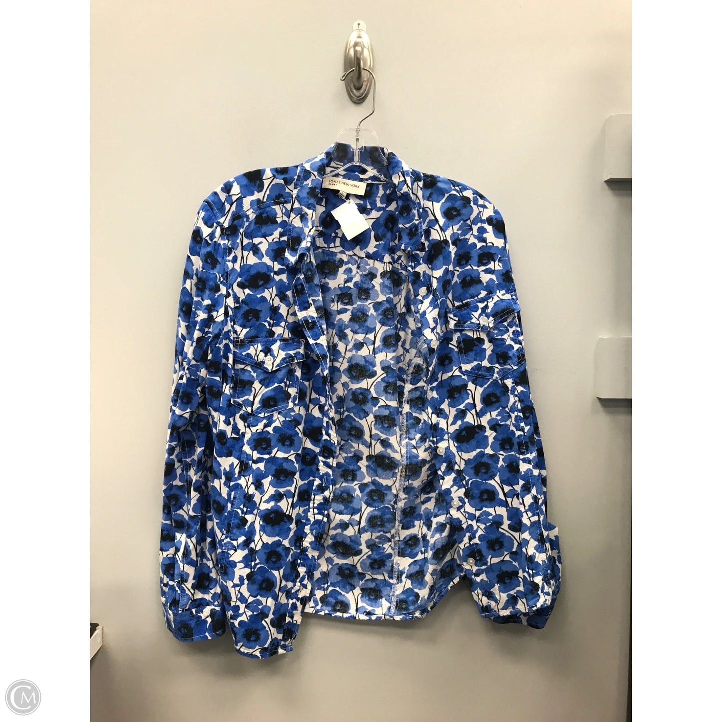 Top Long Sleeve By Jones New York In Blue, Size: L