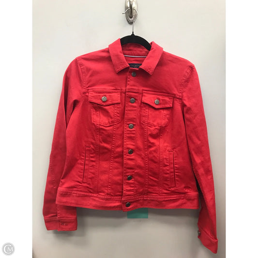 Jacket Denim By Talbots In Red Denim, Size: Mp