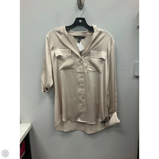 Top Long Sleeve By White House Black Market In Cream, Size: Xs