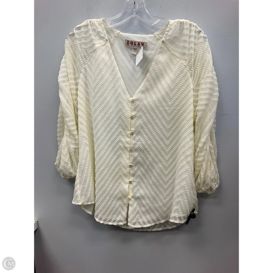 Top Long Sleeve By Dolan Left Coast In Cream, Size: S