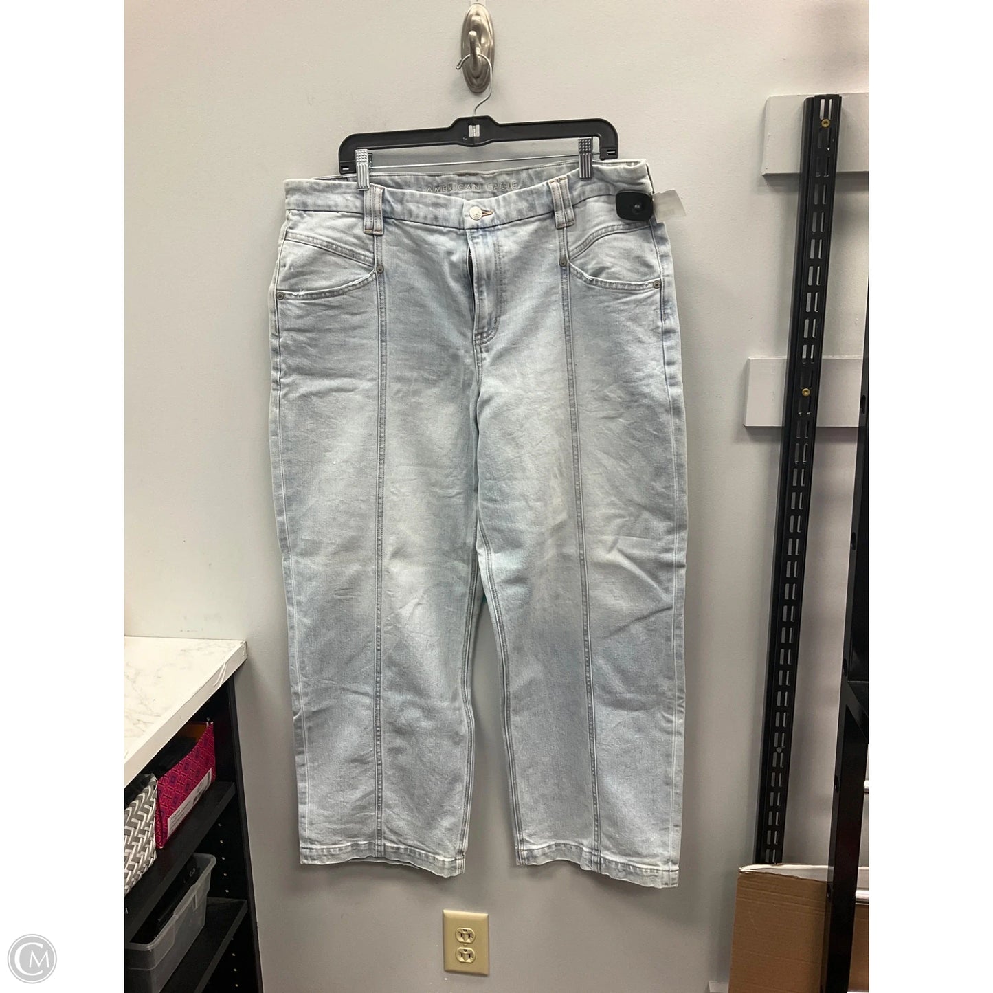 Jeans Straight By American Eagle In Blue Denim, Size: 18