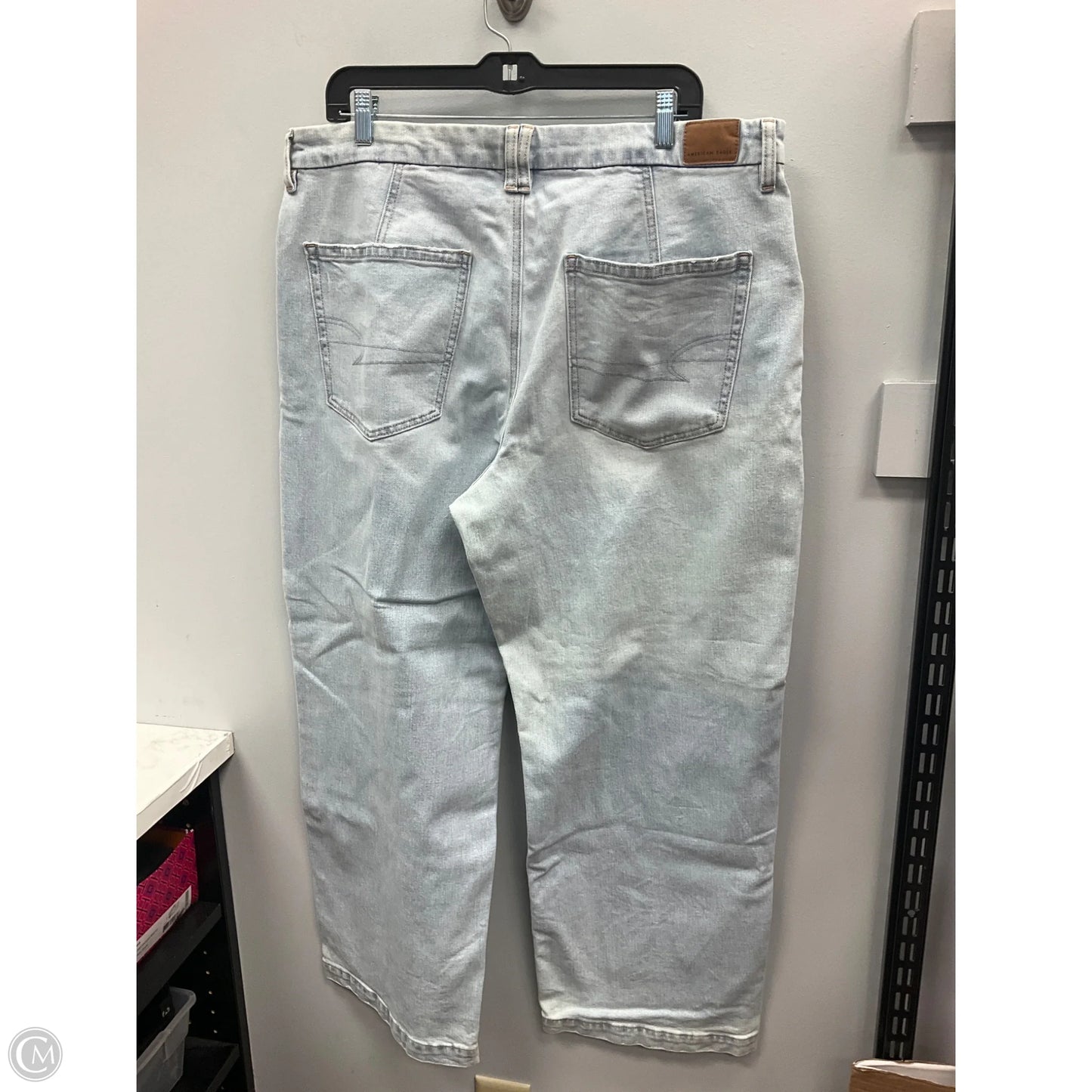 Jeans Straight By American Eagle In Blue Denim, Size: 18