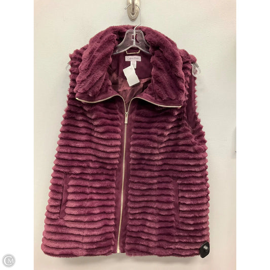 Vest Faux Fur & Sherpa By Calvin Klein In Purple, Size: M
