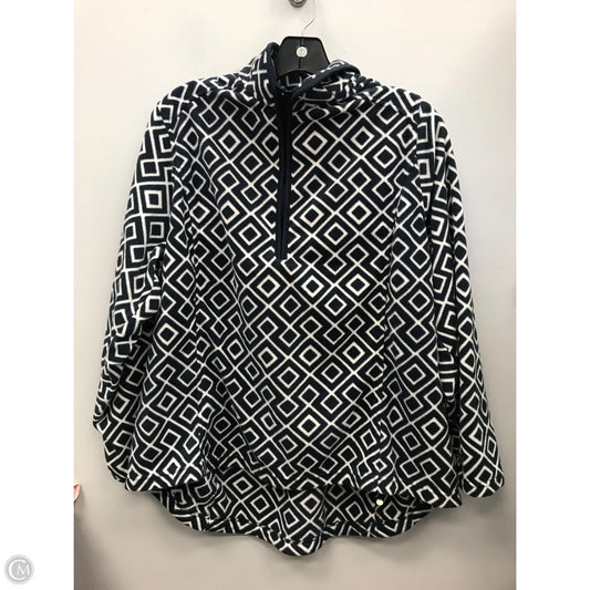 Jacket Fleece By Lands End In Blue & White, Size: 1x