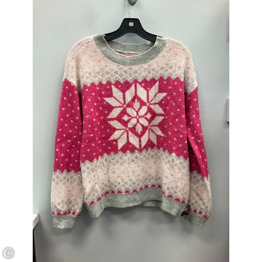 Sweater By Loft In Grey & Pink, Size: Xs