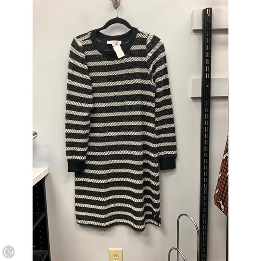 Dress Sweater By Loft In Black & White, Size: M