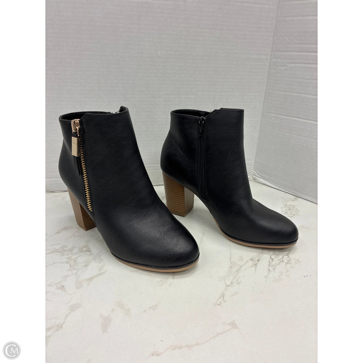 Boots Ankle Heels By Apt 9 In Black, Size: 9