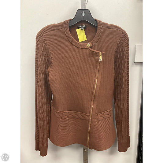 Jacket Shirt By Talbots In Brown, Size: M