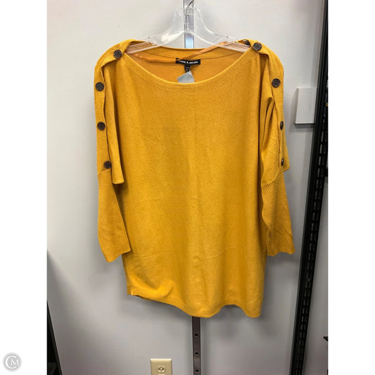Top Long Sleeve By Cable And Gauge In Yellow, Size: Xl