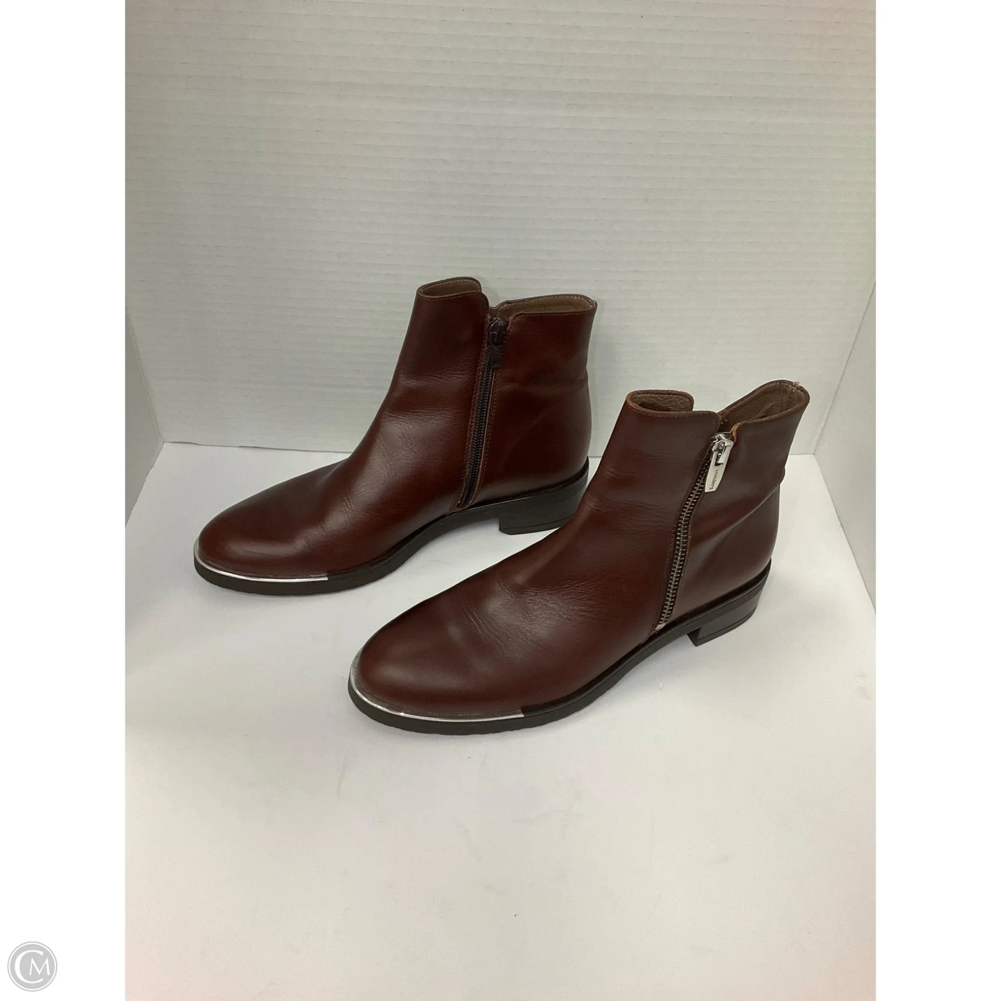 Boots Ankle Heels By Clothes Mentor In Brown, Size: 7.5