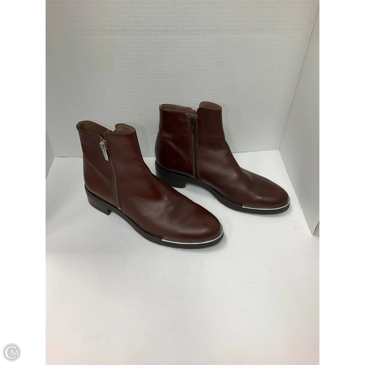 Boots Ankle Heels By Clothes Mentor In Brown, Size: 7.5