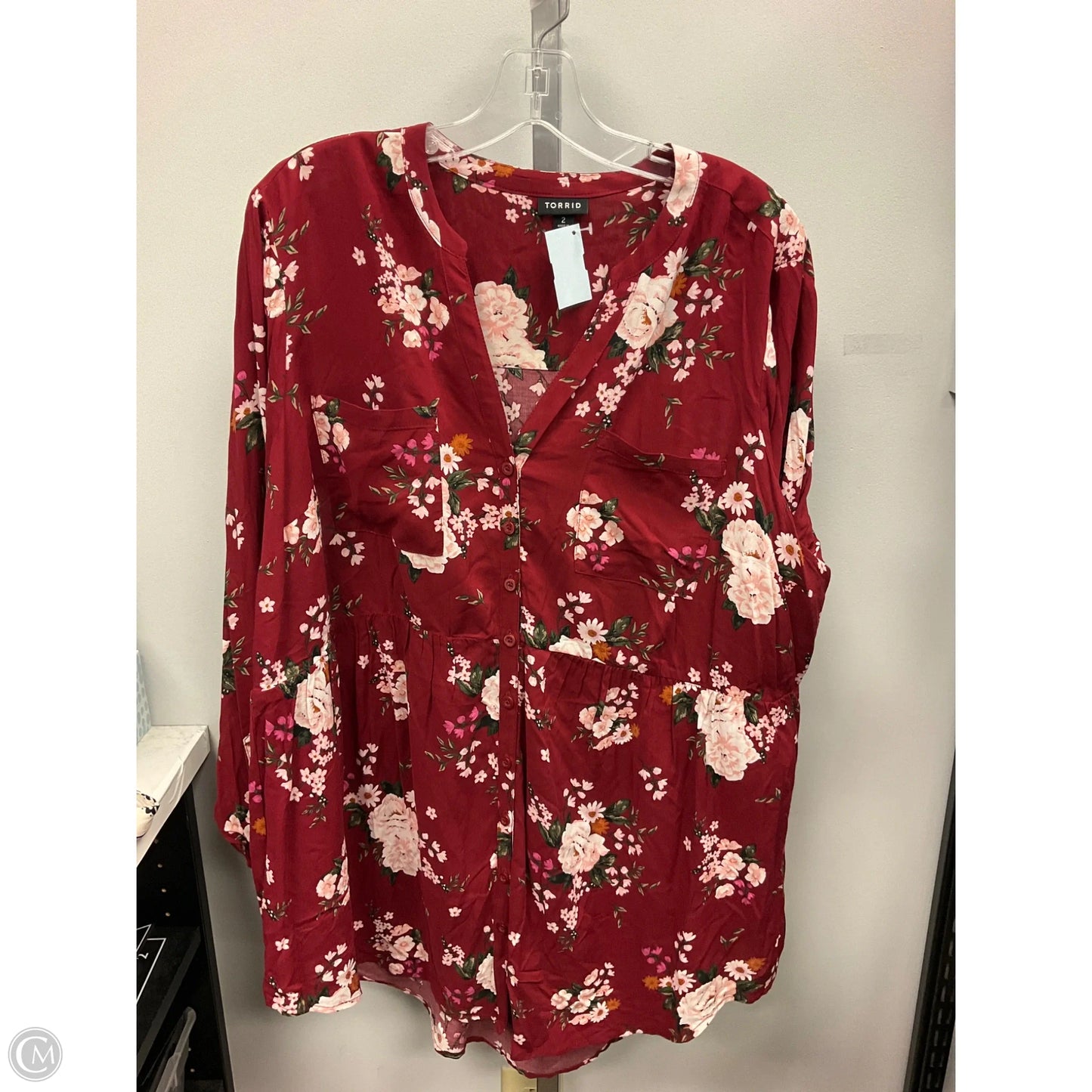 Top Long Sleeve By Torrid In Red, Size: 2x