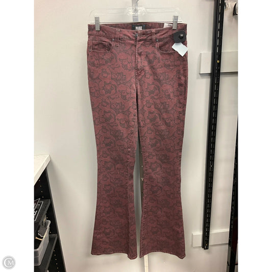 Jeans Flared By Paige In Black & Red, Size: 6