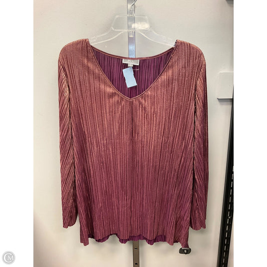 Top Long Sleeve By Jm Collections In Gold & Purple, Size: Xl