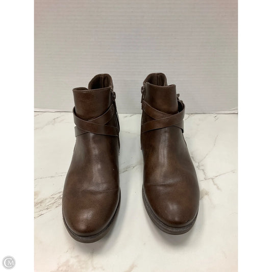Boots Ankle Heels By Bare Traps In Brown, Size: 7.5