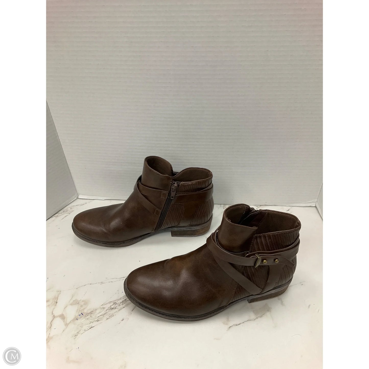 Boots Ankle Heels By Bare Traps In Brown, Size: 7.5