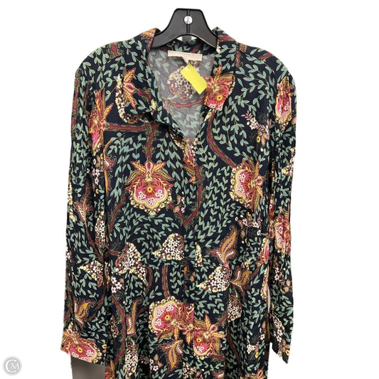 Dress Casual Midi By Loft In Multi-colored, Size: 16