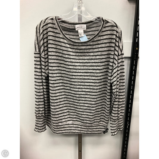 Top Long Sleeve By Clothes Mentor In Black & Grey, Size: M