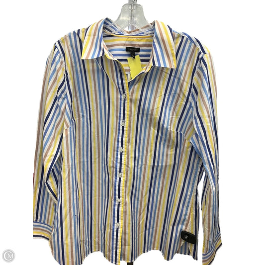 Top Long Sleeve Basic By Talbots In Striped Pattern, Size: L