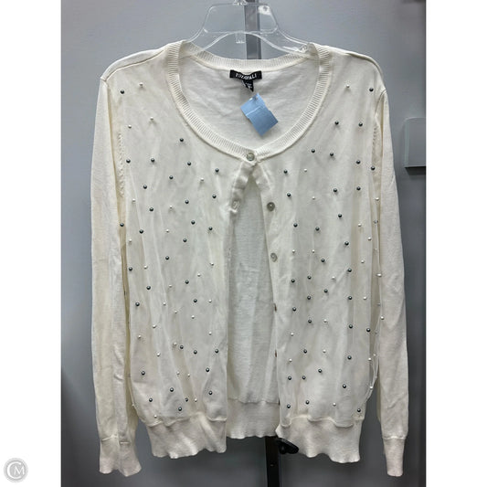 Cardigan By Roz And Ali In Cream, Size: 1x