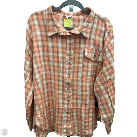 Top Long Sleeve By Easel In Plaid Pattern, Size: 3x