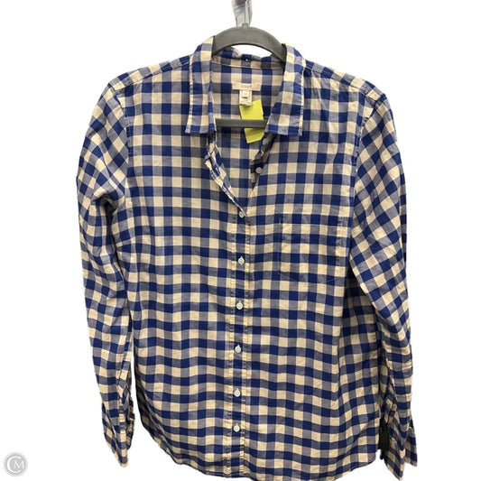 Top Long Sleeve Basic By J. Crew In Blue & Cream, Size: 12