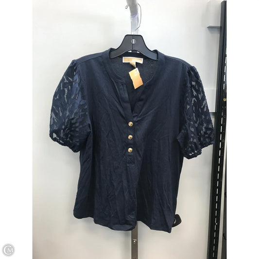 Top Short Sleeve Designer By Michael Kors In Navy, Size: M