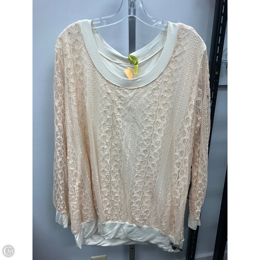 Top Long Sleeve By Clothes Mentor In Cream, Size: 3x
