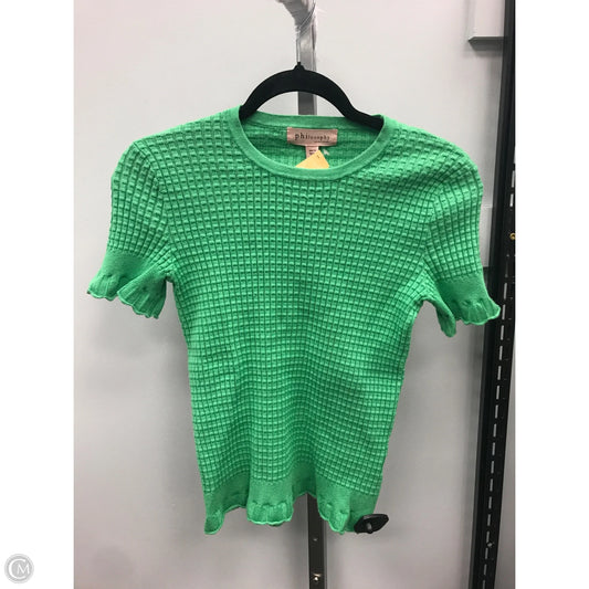 Top Short Sleeve By Philosophy In Green, Size: Xs