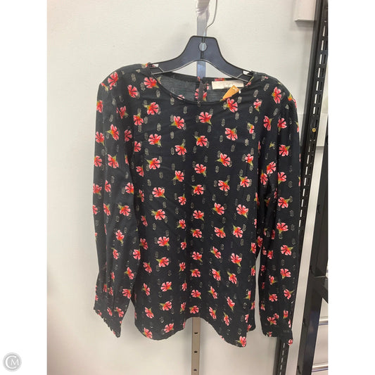 Top Long Sleeve By Loft In Black, Size: L