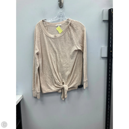 Top Long Sleeve By Nine Britton In Beige, Size: M