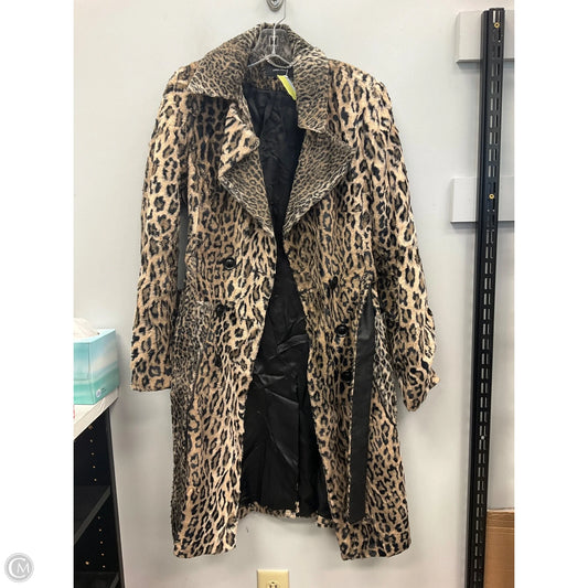 Coat Faux Fur & Sherpa By Karen Millen In Animal Print, Size: 12