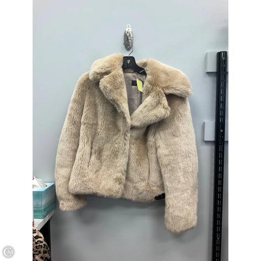 Coat Faux Fur & Sherpa By Clothes Mentor In Cream, Size: 12