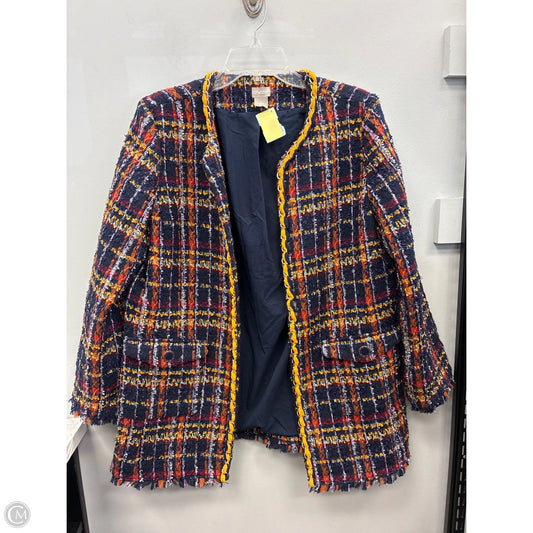Blazer By Chicos In Plaid Pattern, Size: L