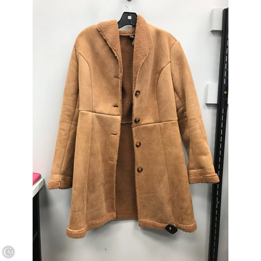 Coat Faux Fur & Sherpa By Shein In Brown, Size: M